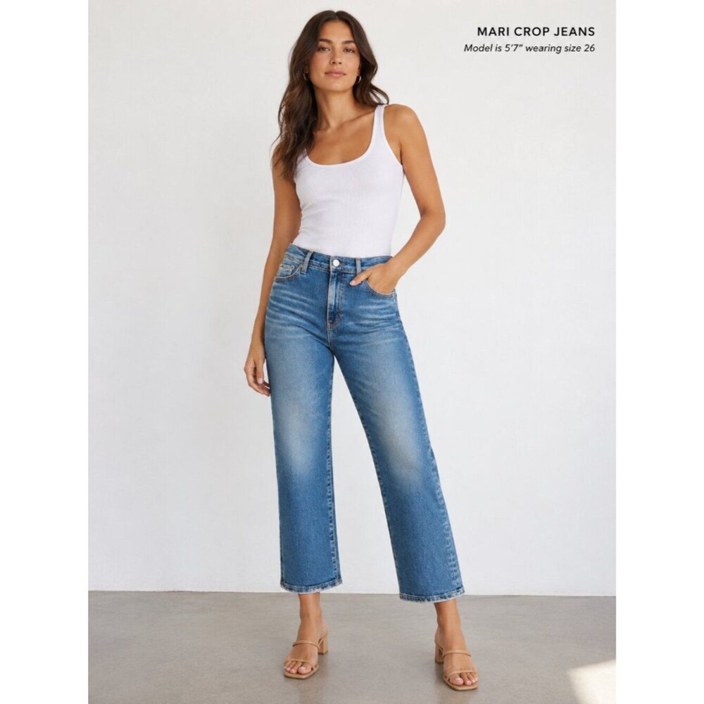 AG Adriano Goldschmied Mari Crop Jeans High Rise Quiet Luxury Minimalist Denim